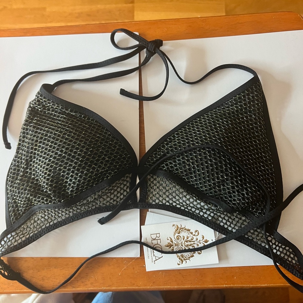 BECCA Black Mesh Swim Bra